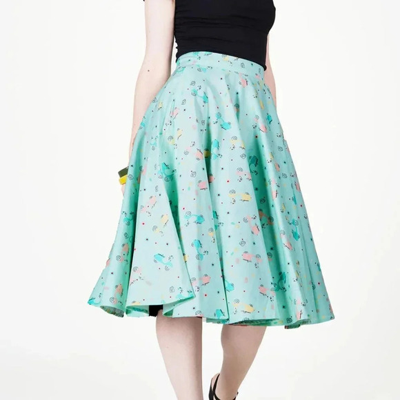 NWT Voodoo Vixen LILLY RETRO SCOOTER PRINT SWING SKIRT - Picture 2 of 5